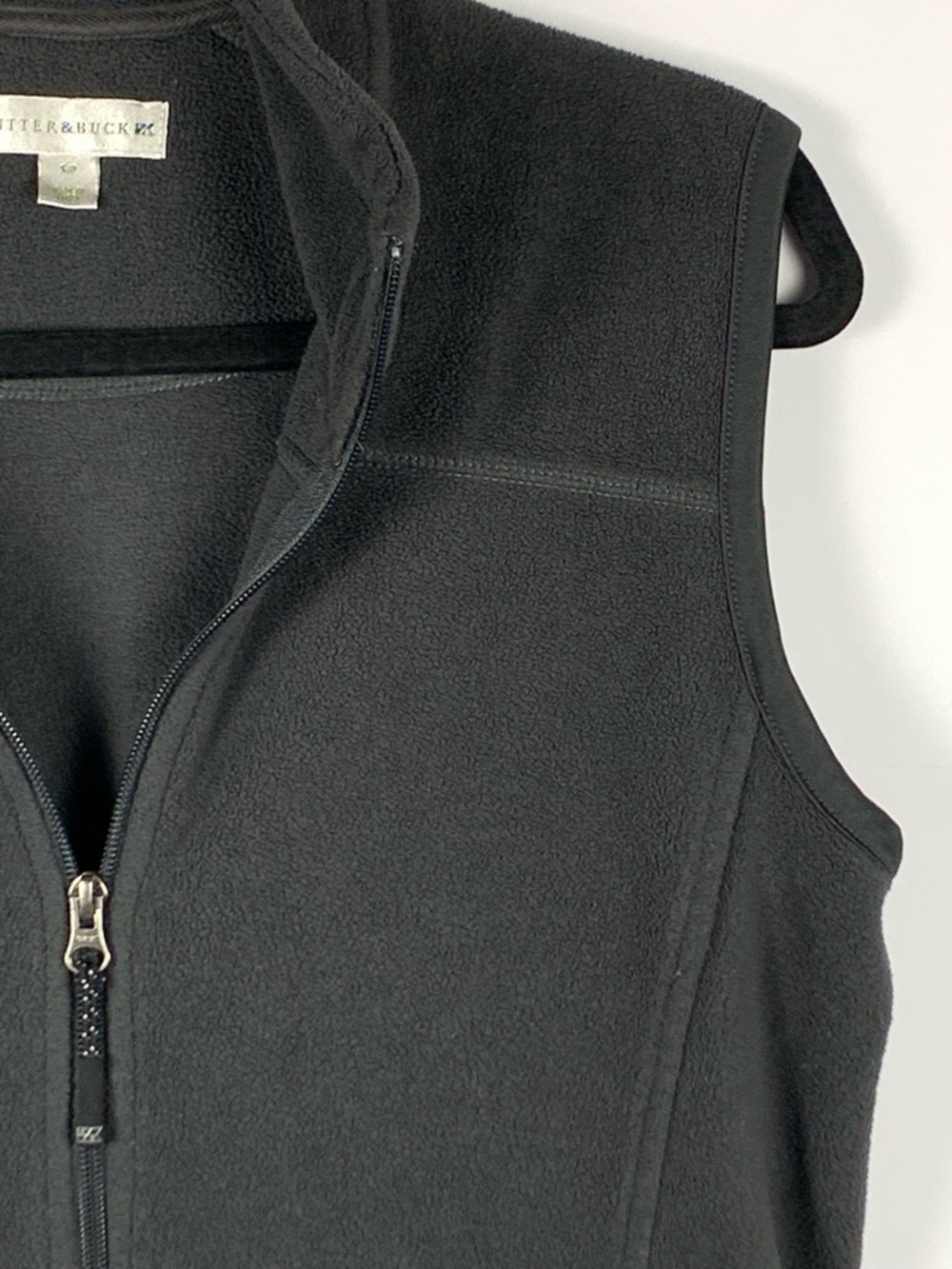 Cutter & Buck Black Fleece Vest Womens SP Petite Small Full Zip Golf - Picture 3 of 15